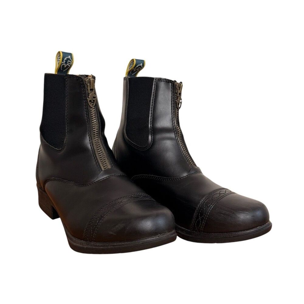 Moretta Clio Paddock Boots Women’s 5 Black Front Zip Equestrian Riding Chelsea